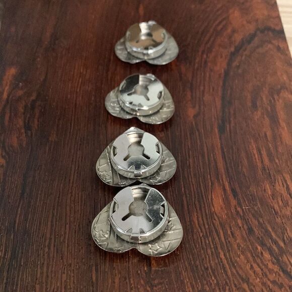Vintage 80’s Heart and Stars Button Covers Set Of 4 - Picture 9 of 9